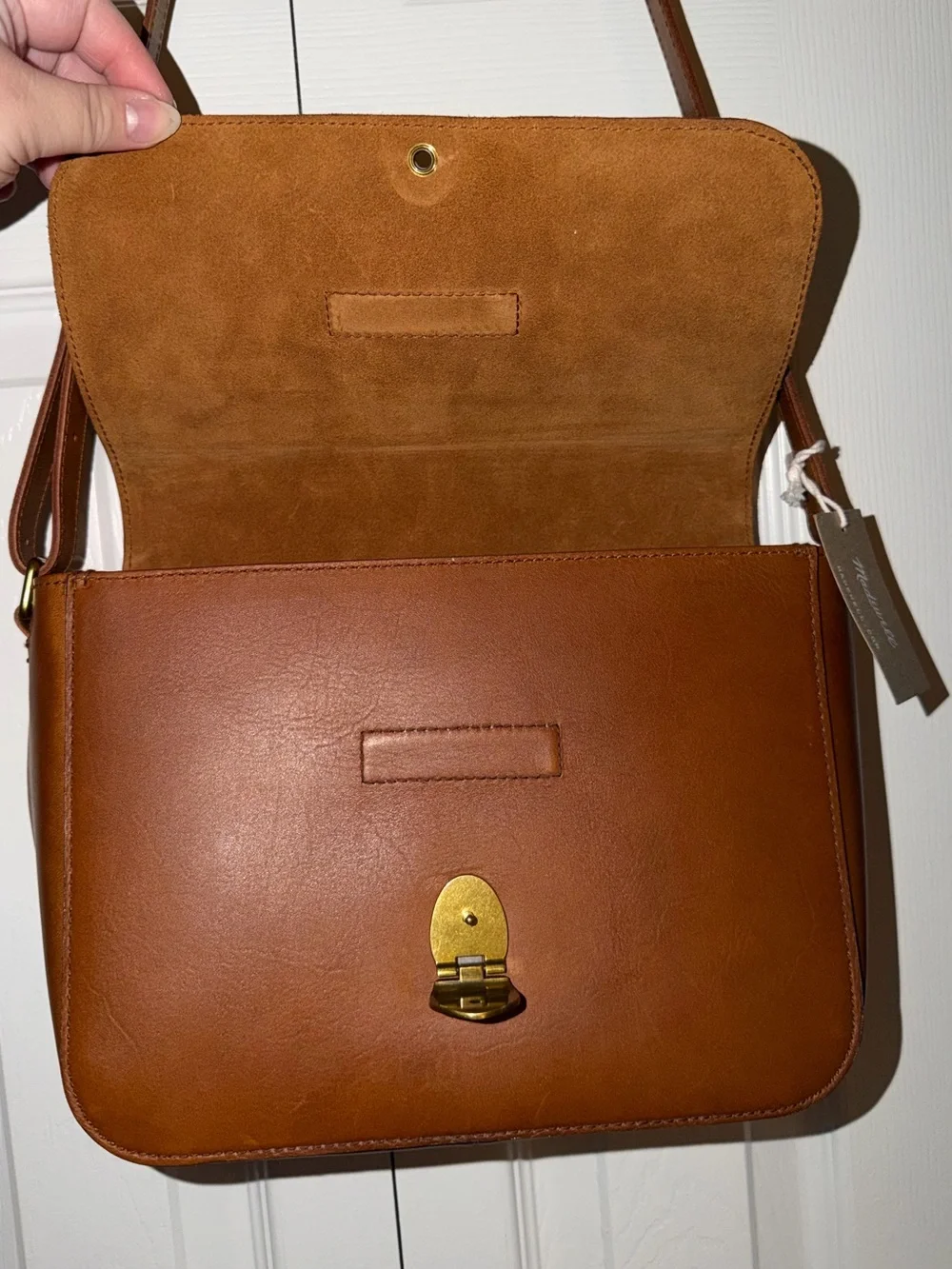 Madewell The Abroad Leather Shoulder Crossbody Bag Dark Toffee NWT